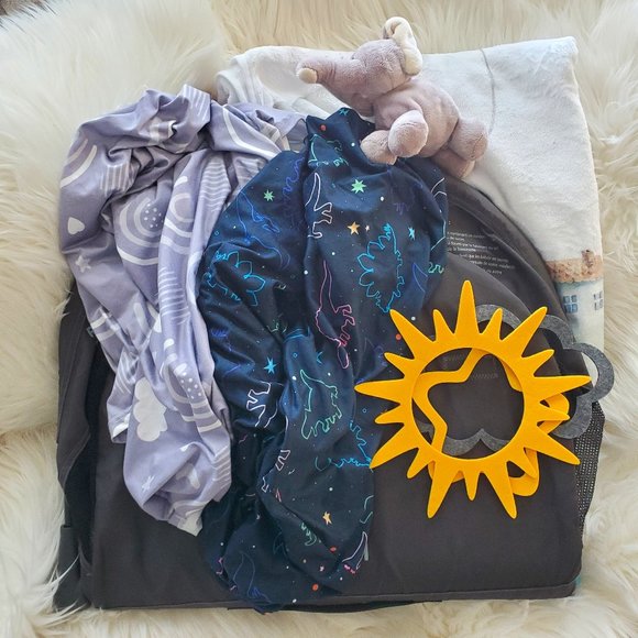 Infant Accessories Bundle - Travel Pod, Milestone Blanket & Car Seat Covers